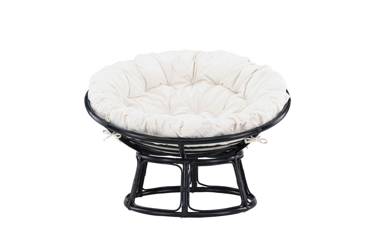 LOUNGEFÅTÖLJ  - vit/svart, Modern, trä/textil (115/91/101cm) - Gardenson