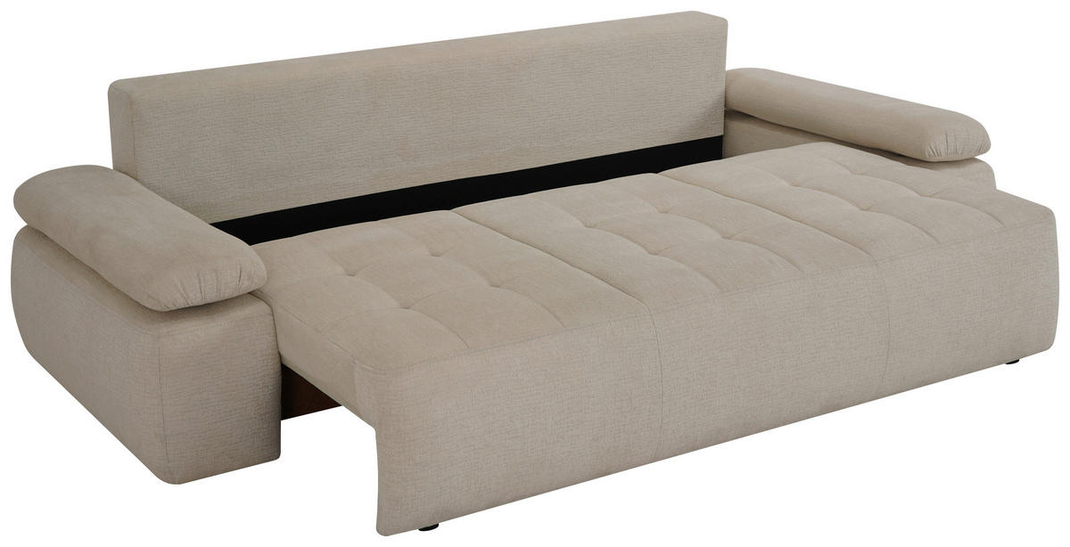 BÄDDSOFFA i chenille, jacquard beige  - beige/svart, Design, textil/plast (255/89/109cm) - MID.YOU