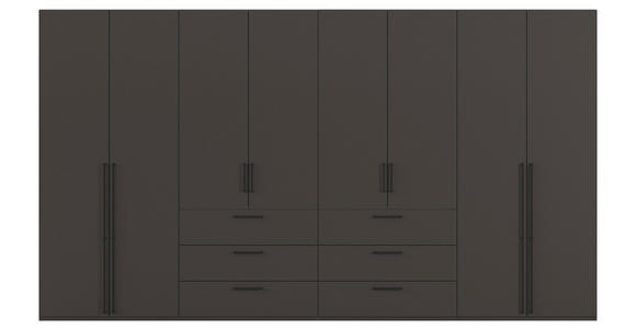 DREHTÜRENSCHRANK 400/235/61 cm,  in Graphitfarben, 8-türig  - Schwarz/Graphitfarben, Basics, Holzwerkstoff/Metall (400/235/61cm) - Novel