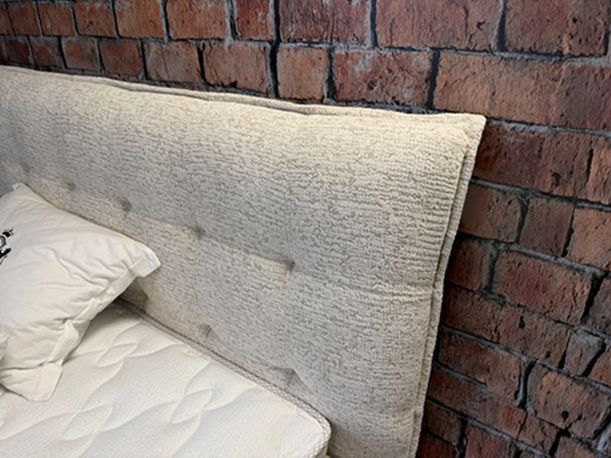 Pat Boxspring, 160/200 cm, bej - bej/negru, Basics, metal/textil (160/200cm) - Voleo