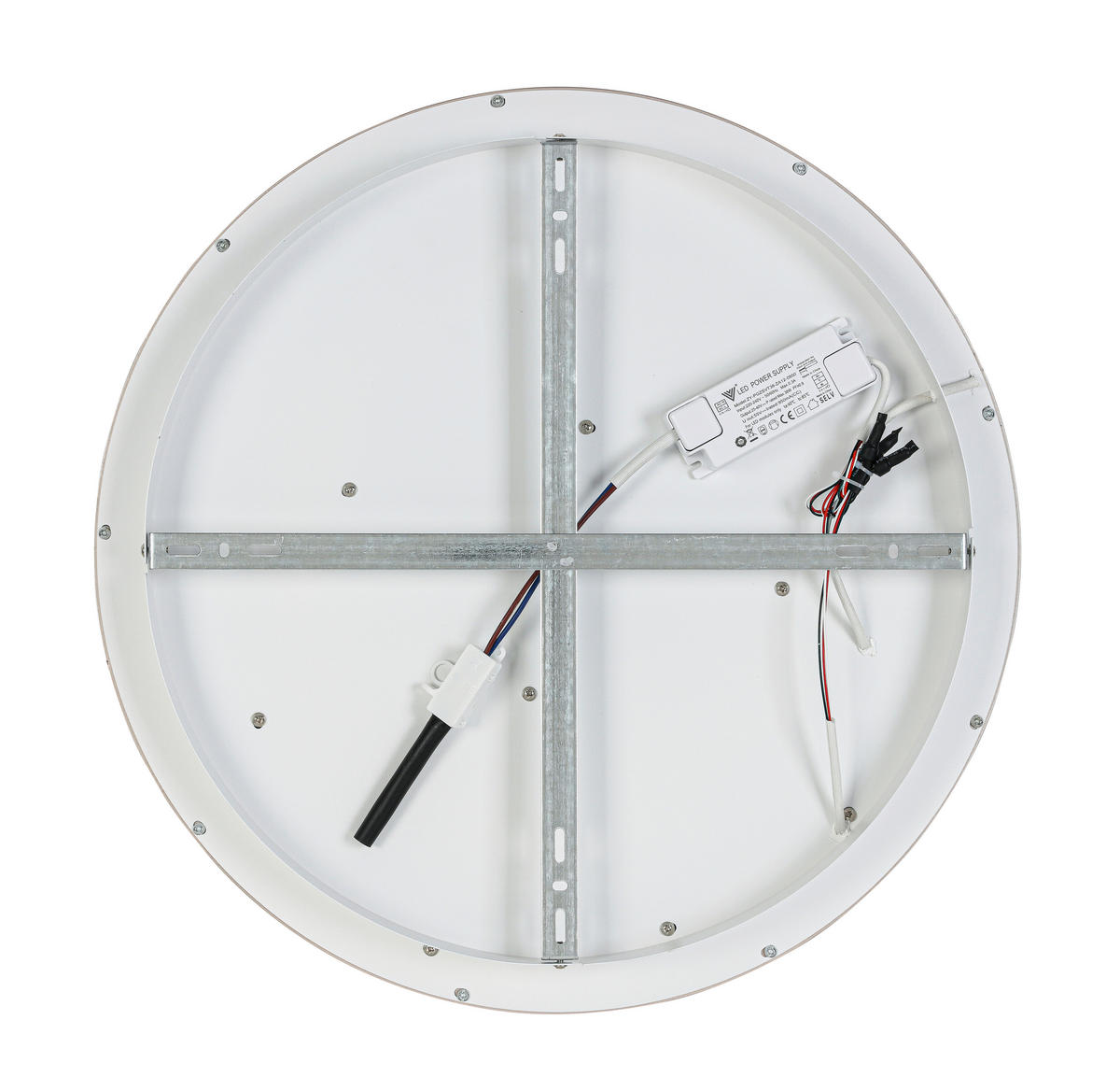 LED-DECKENLEUCHTE 50/5 cm  - Champagner/Silberfarben, Design, Kunststoff/Metall (50/5cm) - Novel