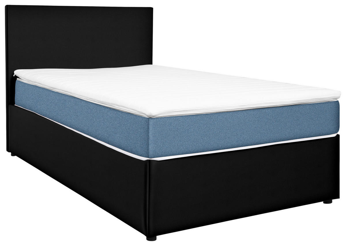 BOXBETT 140/200 cm  in Schwarz, Hellblau  - Schwarz/Hellblau, Konventionell, Holz/Holzwerkstoff (140/200cm) - MID.YOU