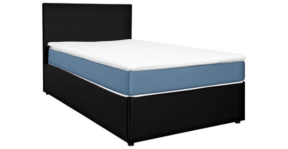 BOXBETT 120/200 cm  in Schwarz, Hellblau  - Schwarz/Hellblau, KONVENTIONELL, Holz/Holzwerkstoff (120/200cm) - Carryhome