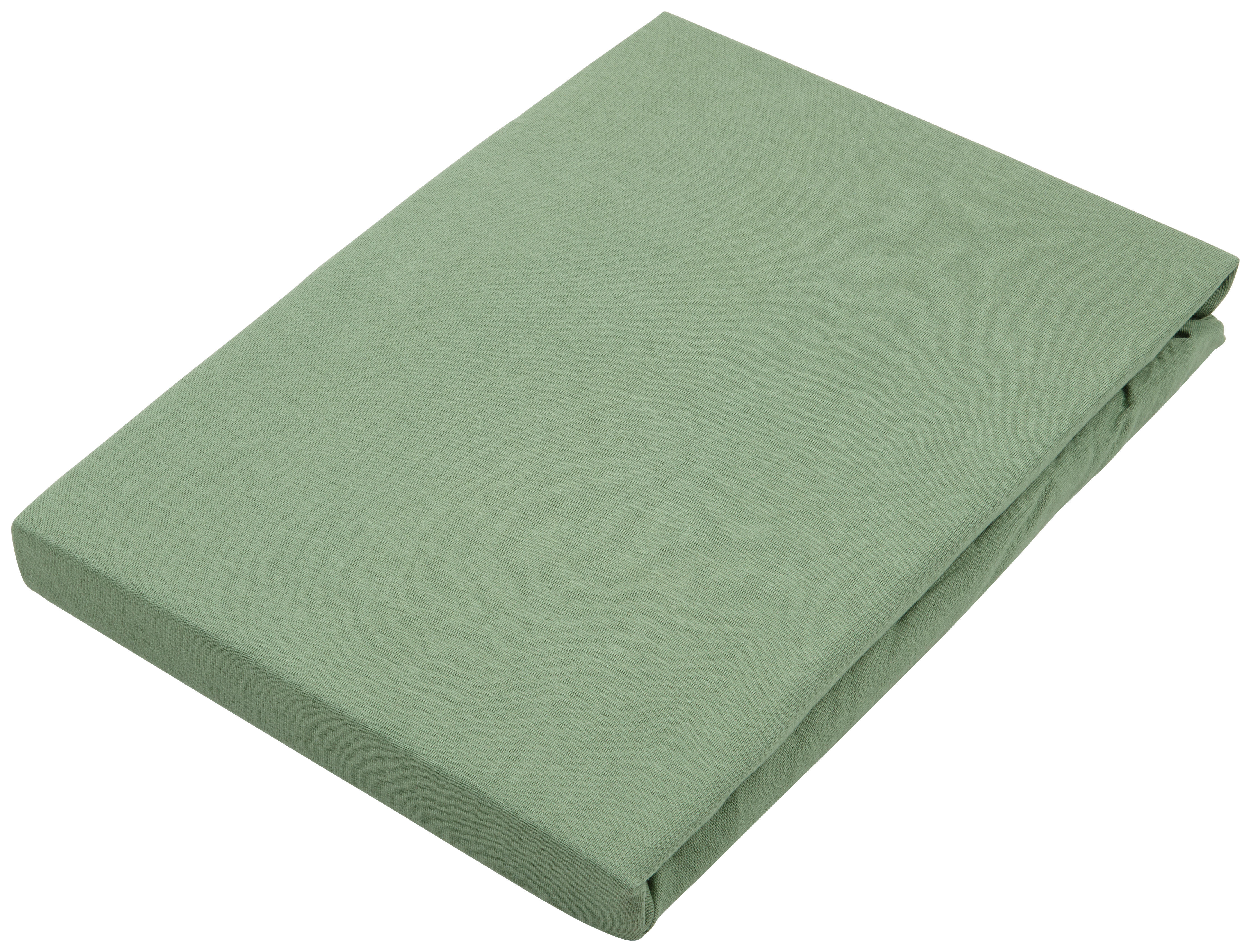SPANNLEINTUCH 180-200/200 cm Jersey  - Dunkelgrün, Basics, Textil (180-200/200cm) - Novel