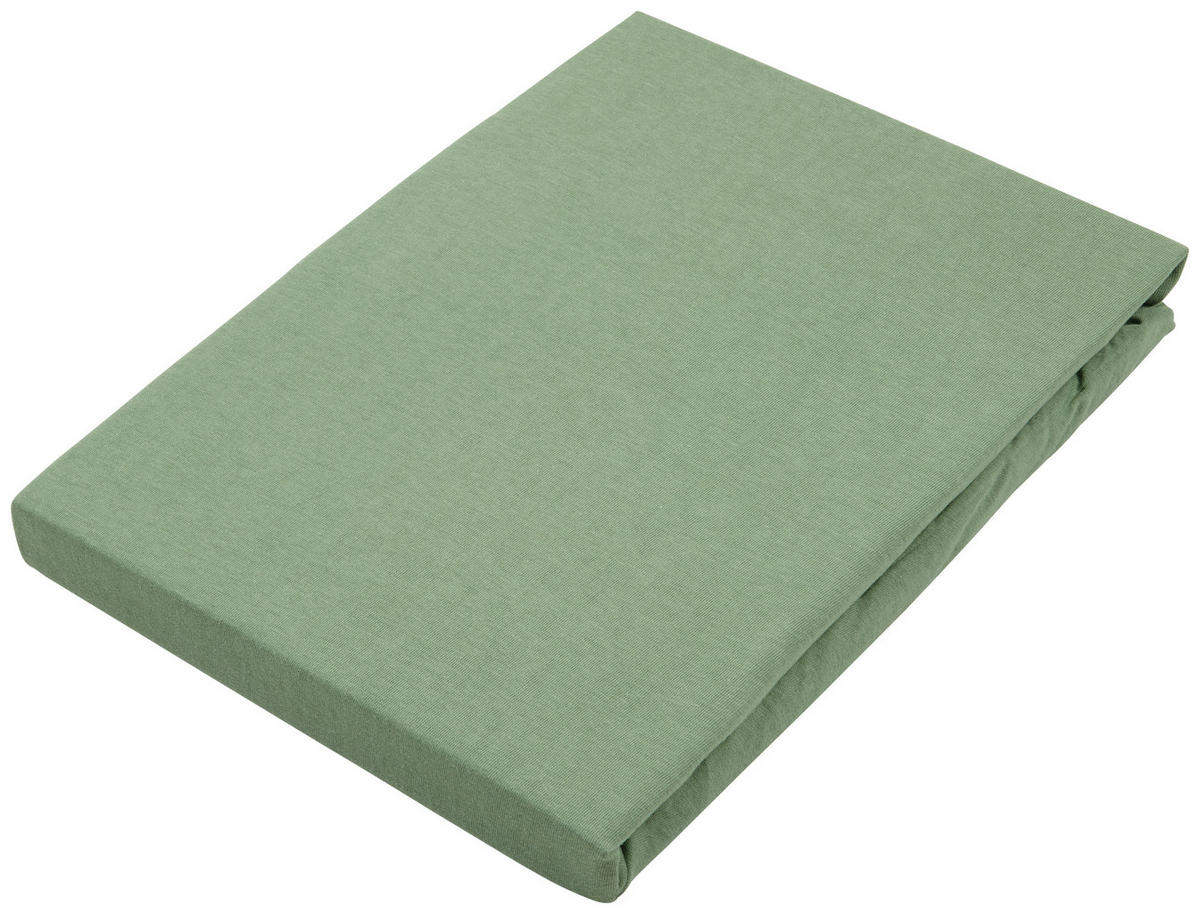SPANNLEINTUCH 90-100/190-200 cm Jersey  - Dunkelgrün, Basics, Textil (90-100/190-200cm) - Novel
