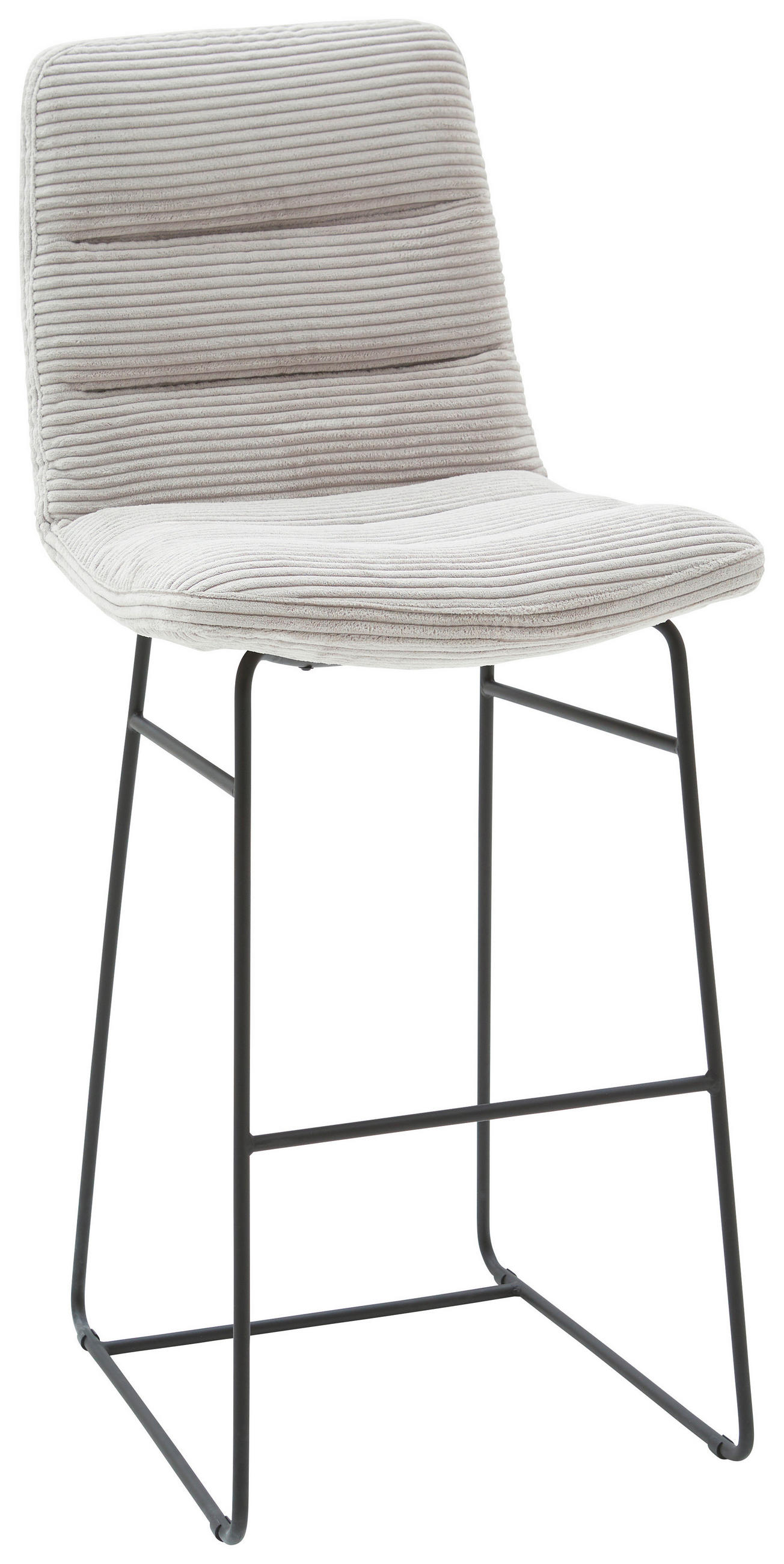 BARHOCKER in Textil Hellgrau  - Hellgrau/Schwarz, Design, Textil/Metall (52/122/66cm) - Dieter Knoll