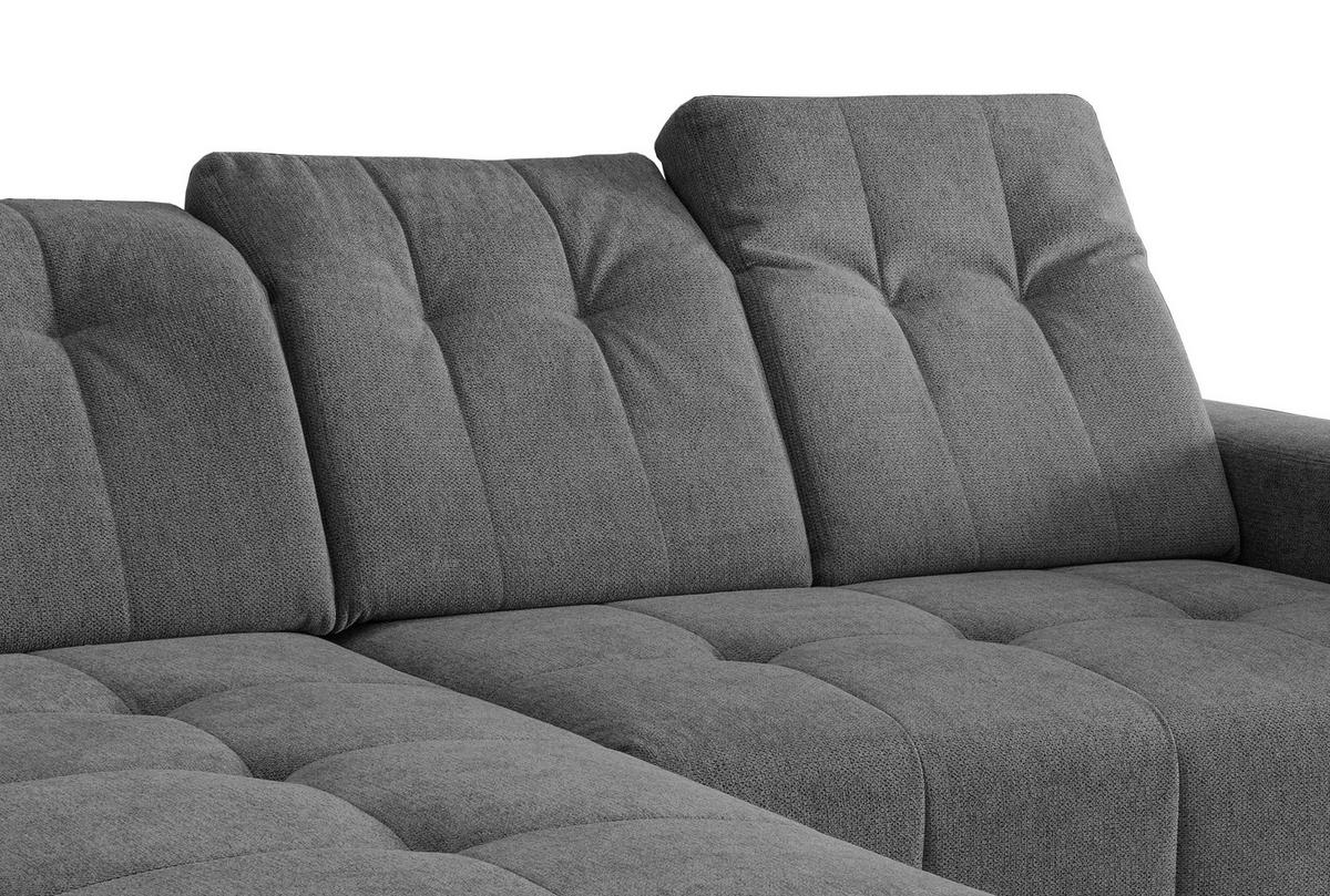 ECKSOFA in Chenille Anthrazit  - Anthrazit/Schwarz, Modern, Textil/Metall (180/258cm) - Livetastic