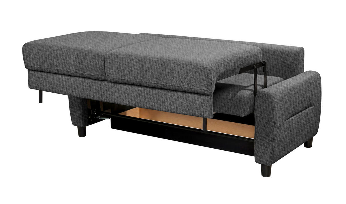 SCHLAFSOFA RIO in Chenille Graphitfarben  - Schwarz/Graphitfarben, MODERN, Holz/Textil (192/83/99cm) - MID.YOU