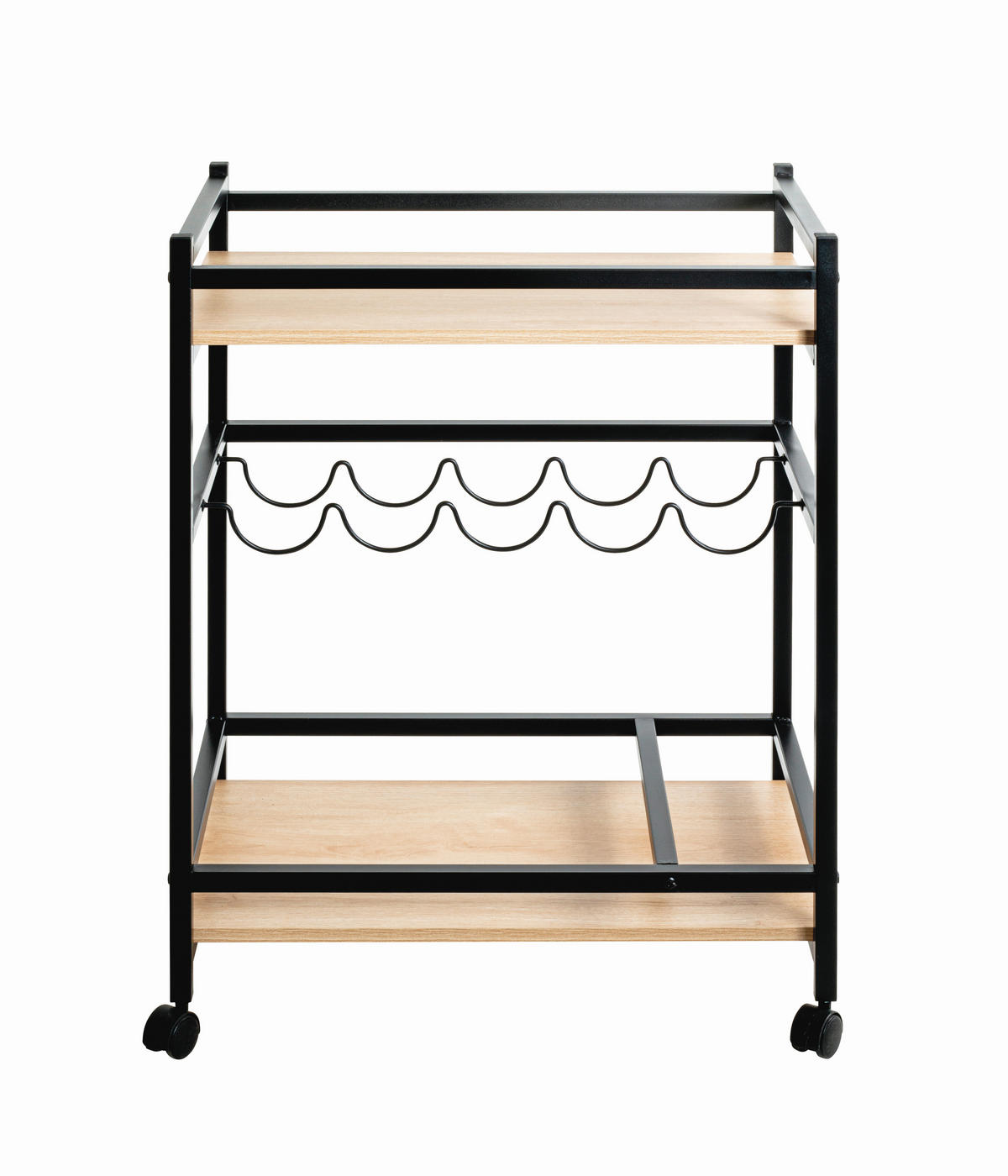 SERVIERWAGEN Schwarz, Eichefarben  - Kaschmir/Eichefarben, Trend, Holzwerkstoff/Kunststoff (60/40/80cm)
