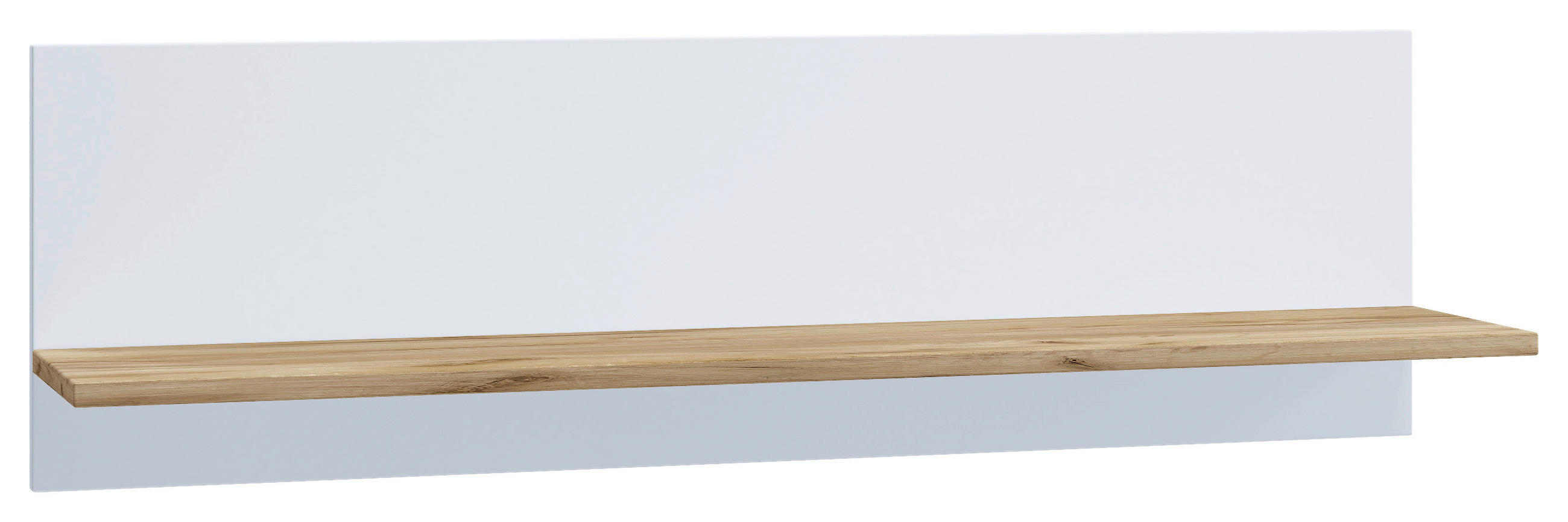 WANDREGAL Weiß, Honigeiche  - Honigeiche/Weiß, Design, Holzwerkstoff (102/30/20cm) - MID.YOU