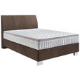 BOXSPRINGBETT 140/200 cm  in Braun  - Chromfarben/Braun, KONVENTIONELL, Kunststoff/Textil (140/200cm) - Hom`in