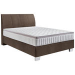 BOXSPRINGBETT 140/200 cm  in Braun  - Chromfarben/Braun, KONVENTIONELL, Kunststoff/Textil (140/200cm) - Hom`in