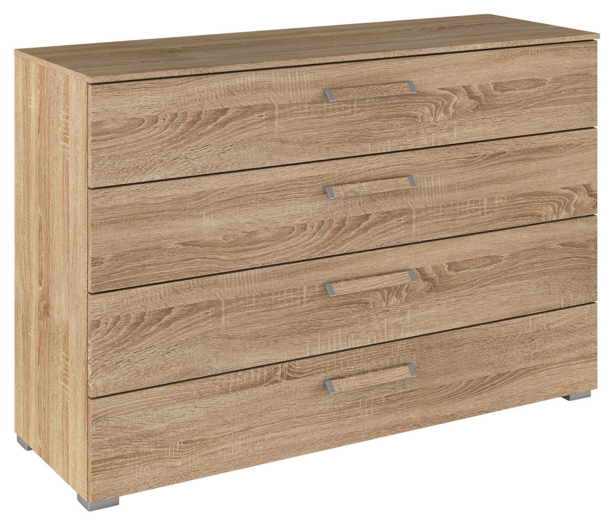 KOMMODE  in 120/81/42 cm  - Silberfarben/Sonoma Eiche, Design, Holzwerkstoff/Kunststoff (120/81/42cm) - Novel