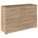 KOMMODE  in 120/81/42 cm  - Silberfarben/Sonoma Eiche, Design, Holzwerkstoff/Kunststoff (120/81/42cm) - Novel