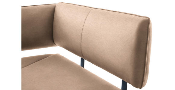 ECKBANK 180/140 cm in Schwarz, Beige - Beige/Schwarz, MODERN, Textil/Metall (180/140cm) - Cantus