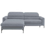 ECKSOFA  in Flachgewebe Blaugrau  191/252 cm  - Blaugrau/Schwarz, Design, Textil/Metall (191/252cm) - Dieter Knoll
