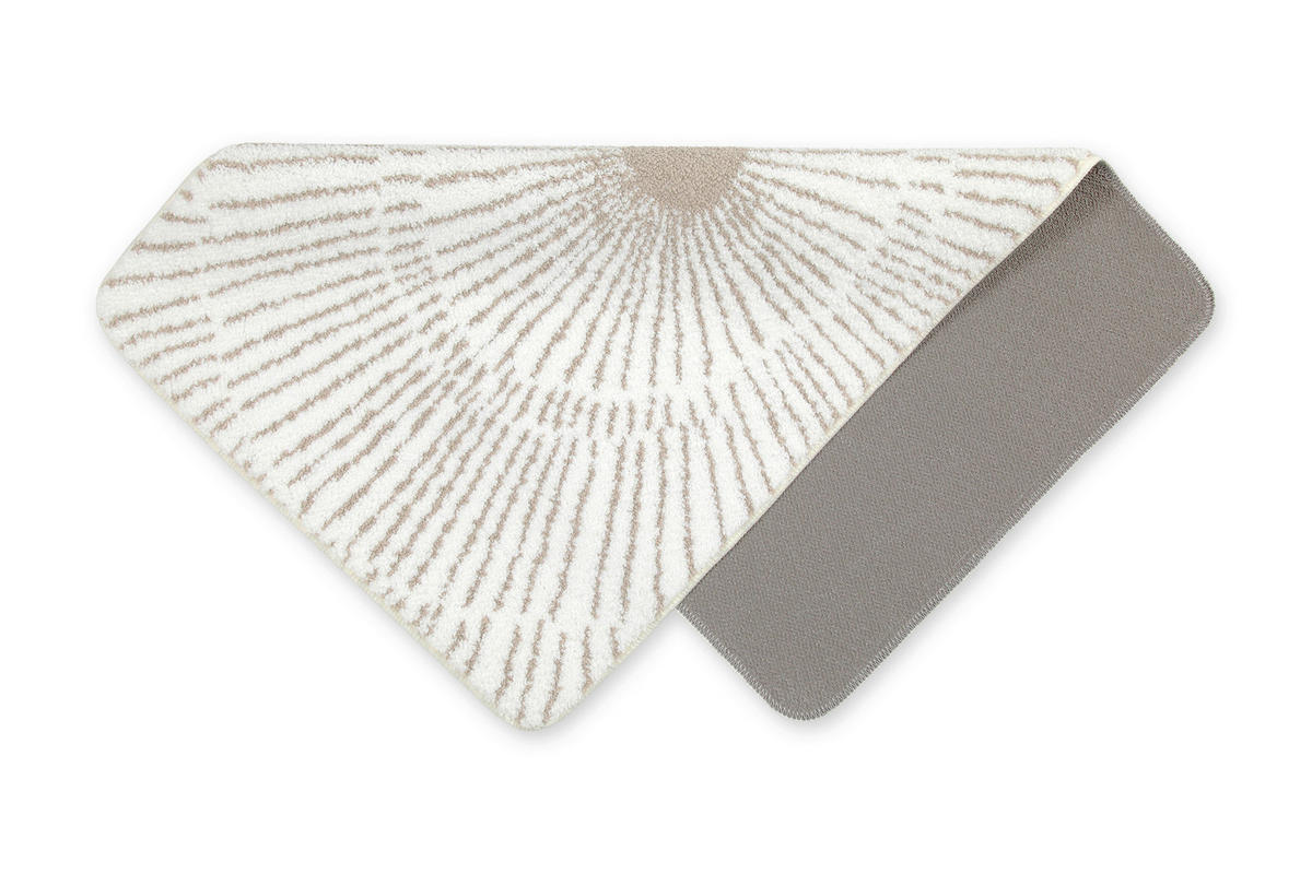 BADTEPPICH Weiß, Beige 55/65 cm  - Beige/Weiß, Basics, Kunststoff/Textil (55/65cm) - WECON HOME