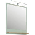BADEZIMMERSPIEGEL 60/74,5/15,5 cm  - Eichefarben/Pastellgrün, Design, Holzwerkstoff (60/74,5/15,5cm) - Xora