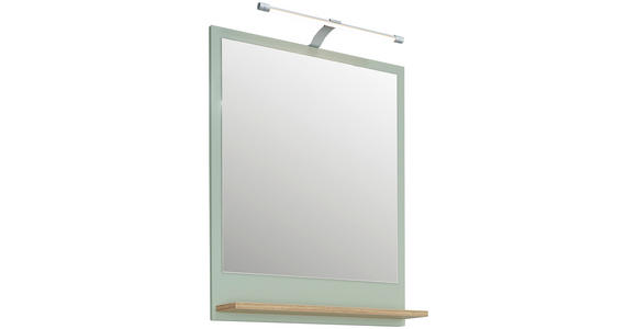 BADEZIMMERSPIEGEL 60/74,5/15,5 cm - Eichefarben/Pastellgrün, Design, Holzwerkstoff (60/74,5/15,5cm) - Xora