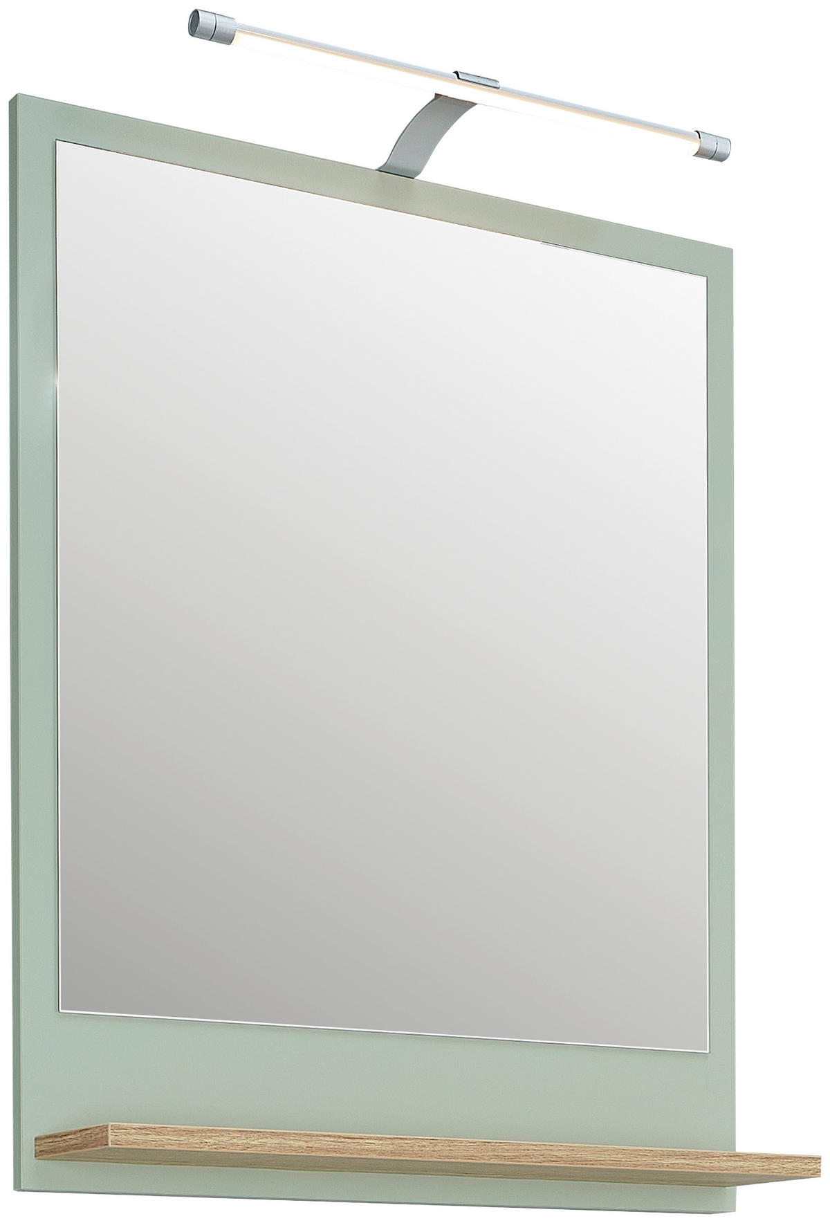 FÜRDŐSZOBATÜKÖR 60/74,5/15,5 cm  - tölgyfa/pasztellzöld, Design, faalapú anyag (60/74,5/15,5cm) - Xora
