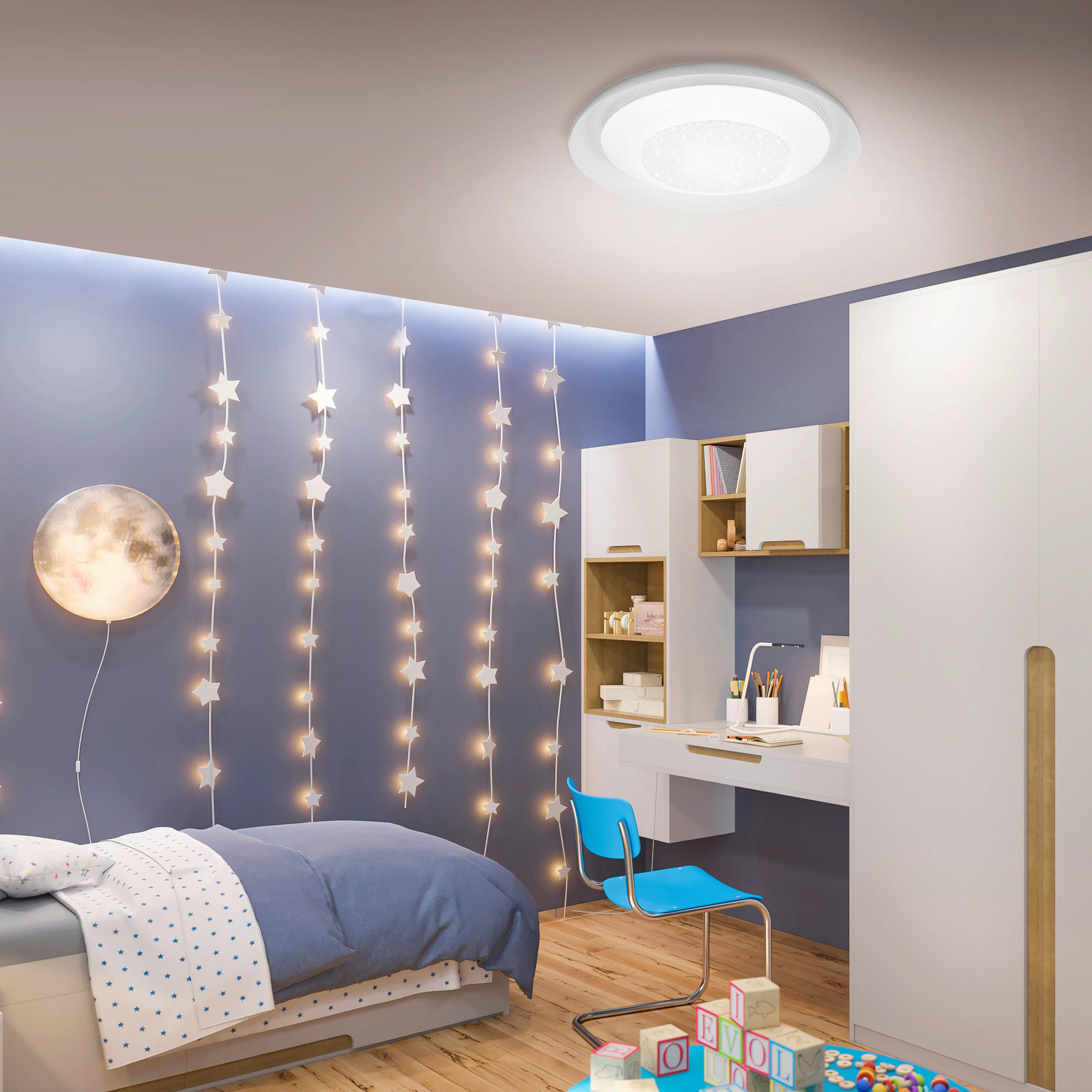 STROPNA LED-SVETILKA   12 W//4000 K/230 V/ - bela, Basics, kovina/umetna masa (36,5/8,3cm)