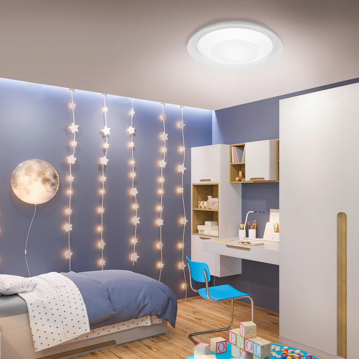 STROPNA LED-SVETILKA   12 W//4000 K/230 V/ - bela, Basics, kovina/umetna masa (36,5/8,3cm)