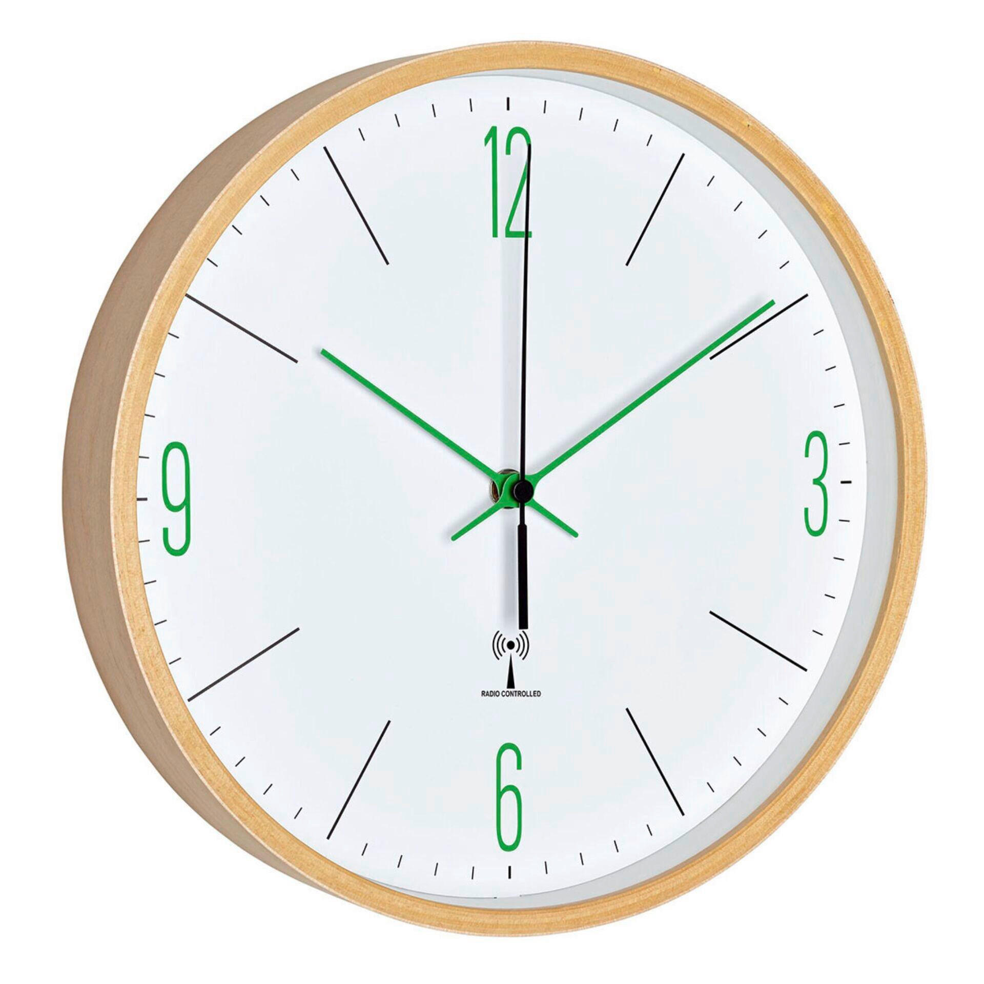 WANDUHR 25,5/4,5/25,5 cm   - Ahornfarben/Weiß, Basics, Holzwerkstoff (25,5/4,5/25,5cm)