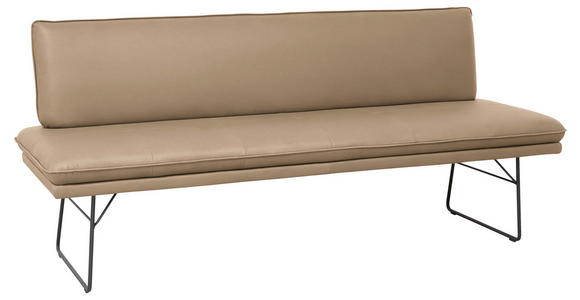 SITZBANK in Metall, Textil Schwarz, Sandfarben  - Sandfarben/Schwarz, Design, Textil/Metall (195/87/65cm) - Dieter Knoll