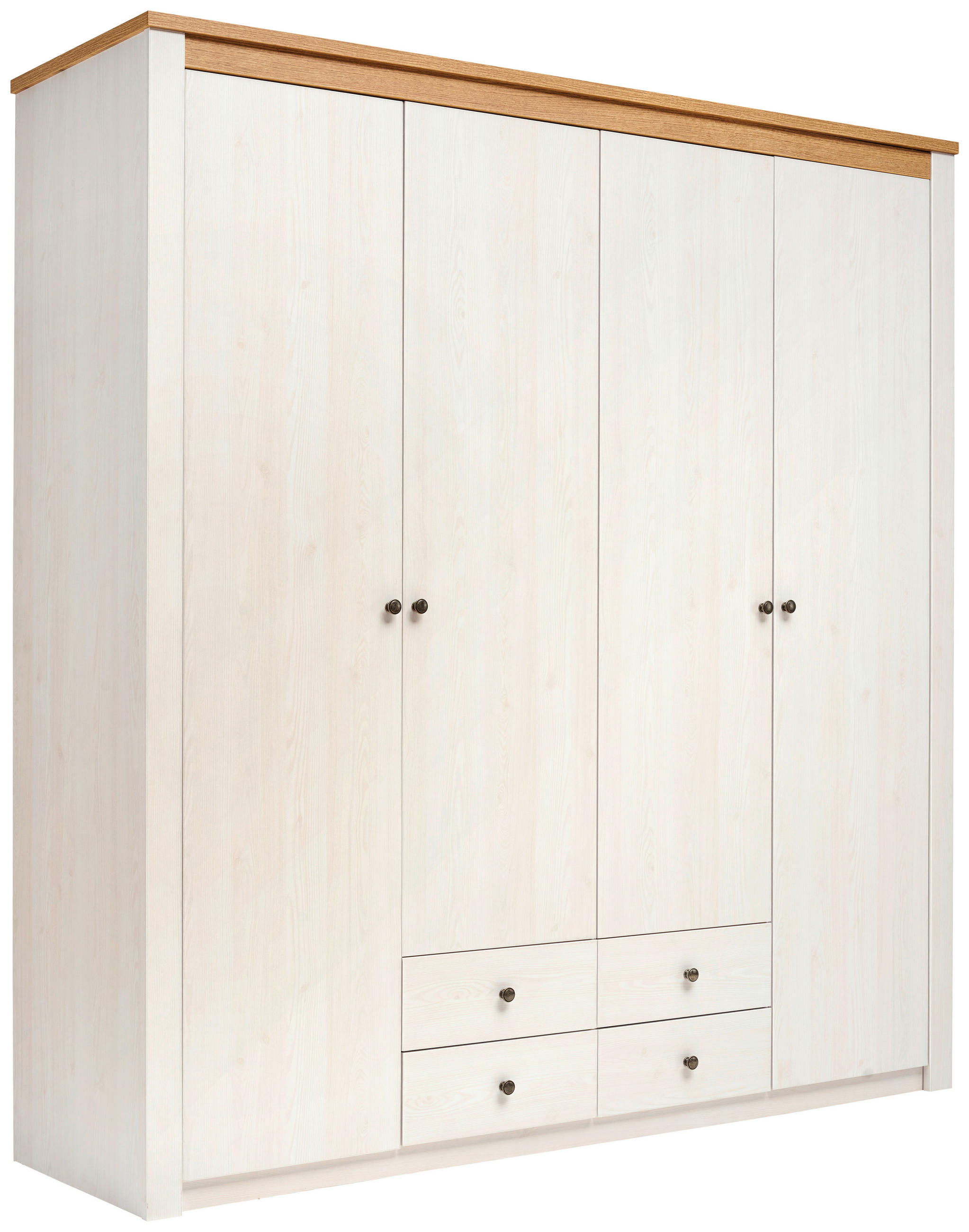 Landscape ŠATNÍ SKŘÍŇ S OTOČNÝMI DVEŘMI, bílá, barvy dubu, 201,4/216,5/60 cm