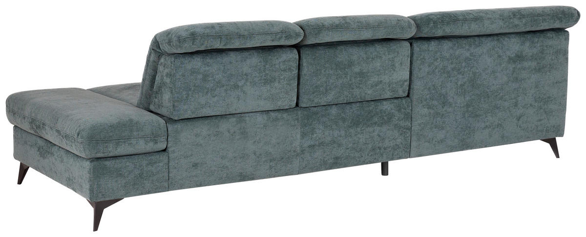 ECKSOFA Dunkelgrün Chenille  - Dunkelgrün/Schwarz, Design, Textil/Metall (198/288cm) - Beldomo Style