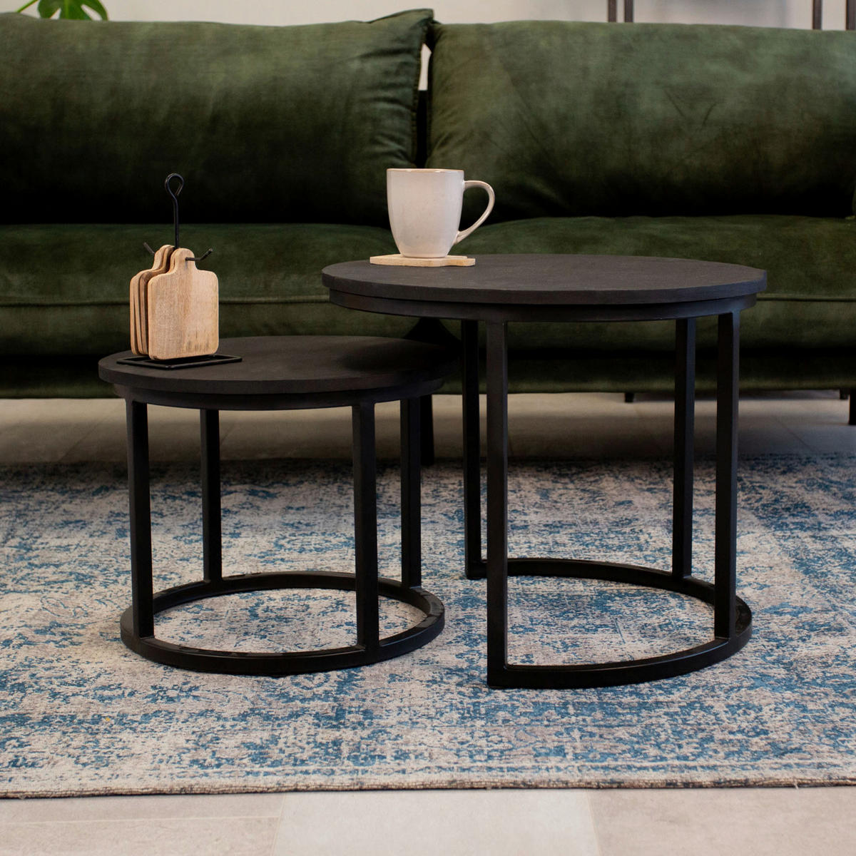 COUCHTISCH in Holz, Metall  - Schwarz, KONVENTIONELL, Holz/Metall (53/53/53cm) - MID.YOU