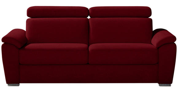 SCHLAFSOFA Webstoff Dunkelrot - Chromfarben/Dunkelrot, KONVENTIONELL, Textil/Metall (206/86-104/98cm) - Novel