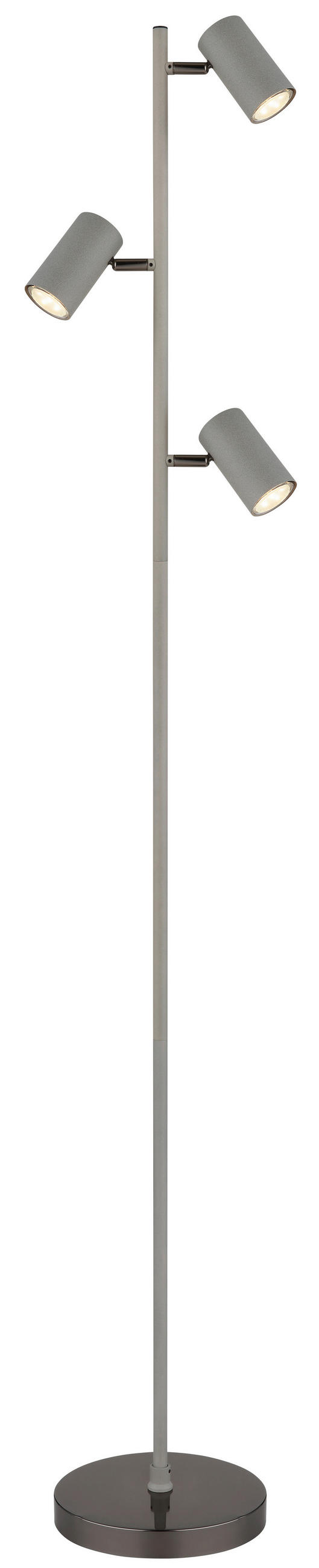 STEHLEUCHTE - Schwarzchrom/Grau, Design, Kunststoff/Metall (21,5/23/154cm) - Globo