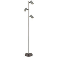 STEHLEUCHTE - Schwarzchrom/Grau, Design, Kunststoff/Metall (21,5/23/154cm) - Globo