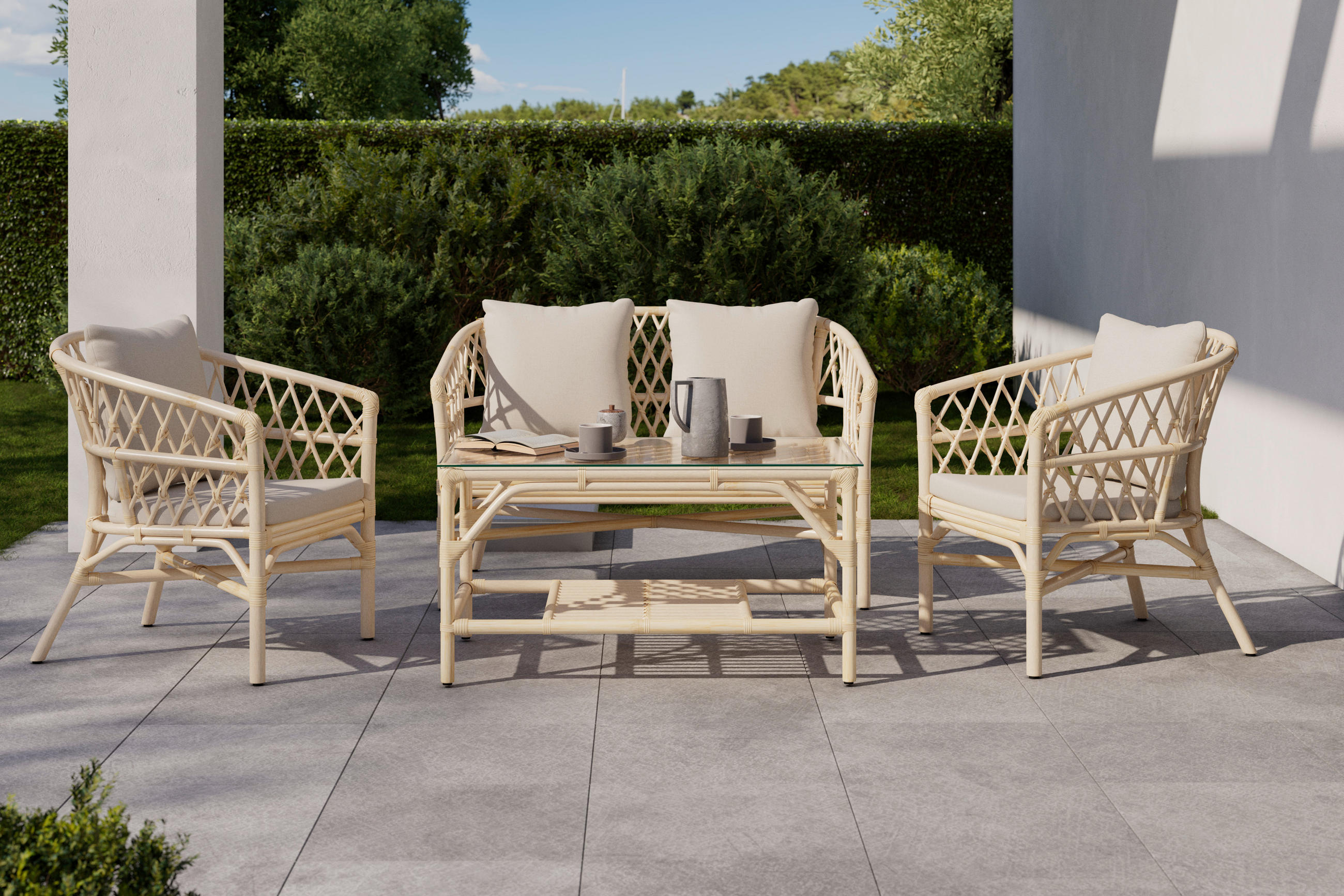 SET LOUNGE  62/121/98/80/80/51/71/71/58 cm
