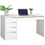 SCHREIBTISCH 140/60/76 cm  in Weiß, Eichefarben  - Eichefarben/Weiß, MODERN, Holzwerkstoff (140/60/76cm) - Venda