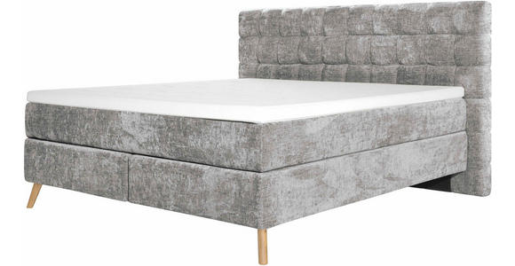 BOXSPRINGBETT 180/200 cm  in Grau  - Eichefarben/Grau, Design, Holz/Textil (180/200cm) - Esposa