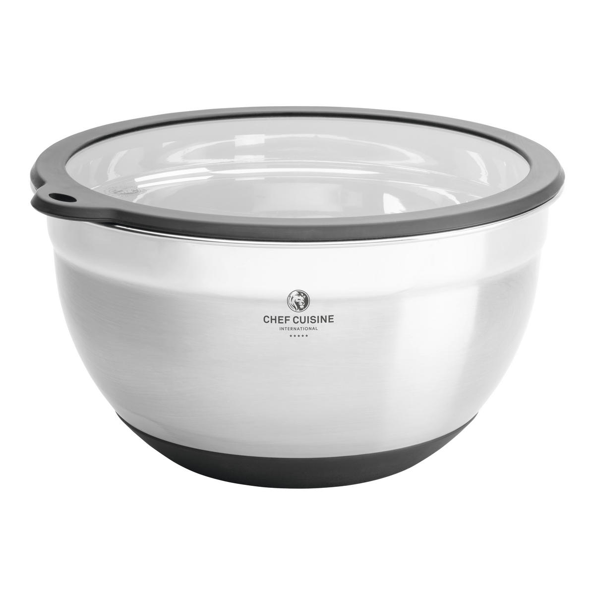 SERVIERSCHALENSET   - Edelstahlfarben/Transparent, Basics, Glas/Kunststoff (26/26/15.5cm) - CHEF CUISINE