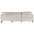 ECKSOFA in Cord Creme  - Creme/Schwarz, KONVENTIONELL, Textil/Metall (266/180cm) - Hom`in