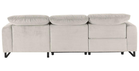 ECKSOFA in Cord Creme  - Creme/Schwarz, KONVENTIONELL, Textil/Metall (266/180cm) - Hom`in