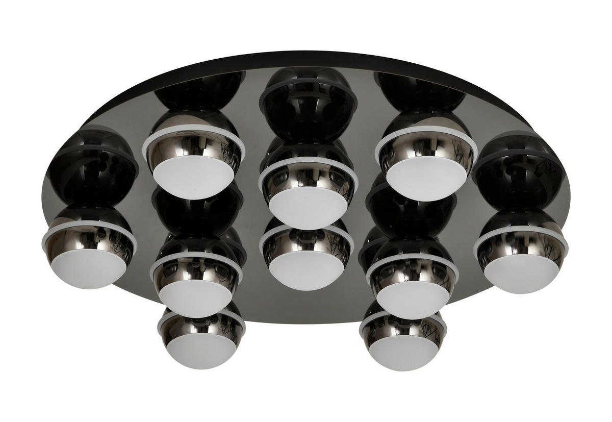 LED-DECKENLEUCHTE Biarritz 60/60/14 cm  - Schwarzchrom, Basics, Kunststoff/Metall (60/60/14cm)