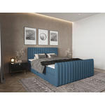 BOXBETT 160/200 cm  in Blau  - Blau/Schwarz, Basics, Kunststoff/Textil (160/200cm) - Carryhome