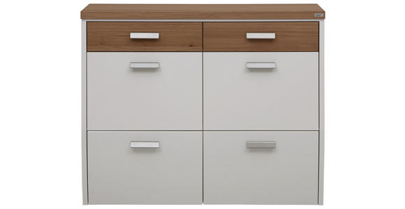 SCHUHSCHRANK 121/95/31 cm - Eichefarben/Silberfarben, Design, Holz/Holzwerkstoff (121/95/31cm) - Dieter Knoll