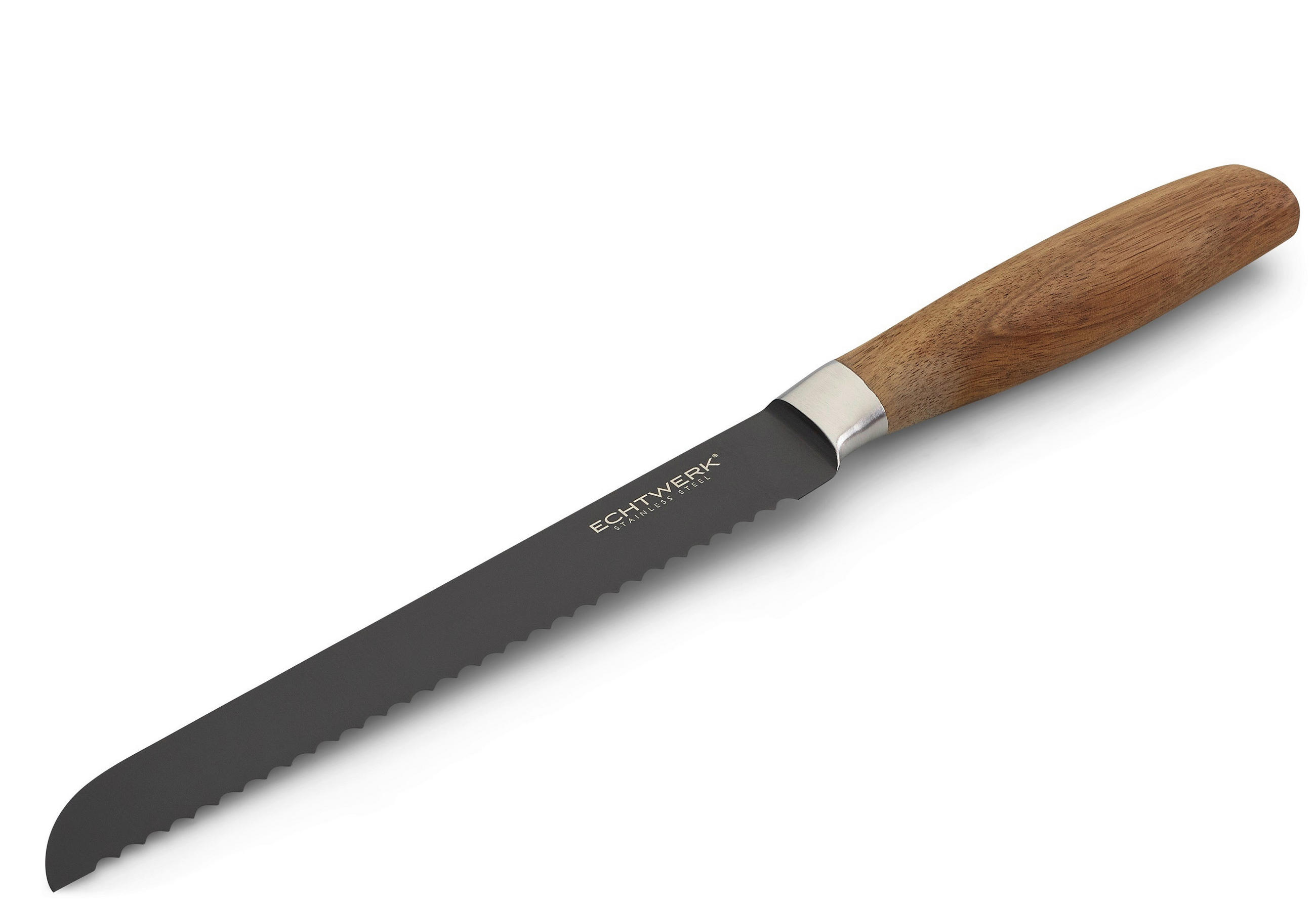 BROTMESSER  Edelstahl   - Schwarz, Basics, Holz/Metall (34cm) - Echtwerk