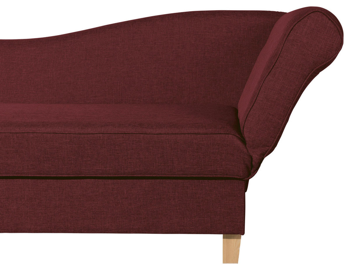 RÉCAMIERE in Flachgewebe Rot  - Buchefarben/Rot, Design, Holz/Textil (190/88/82cm) - Max Winzer