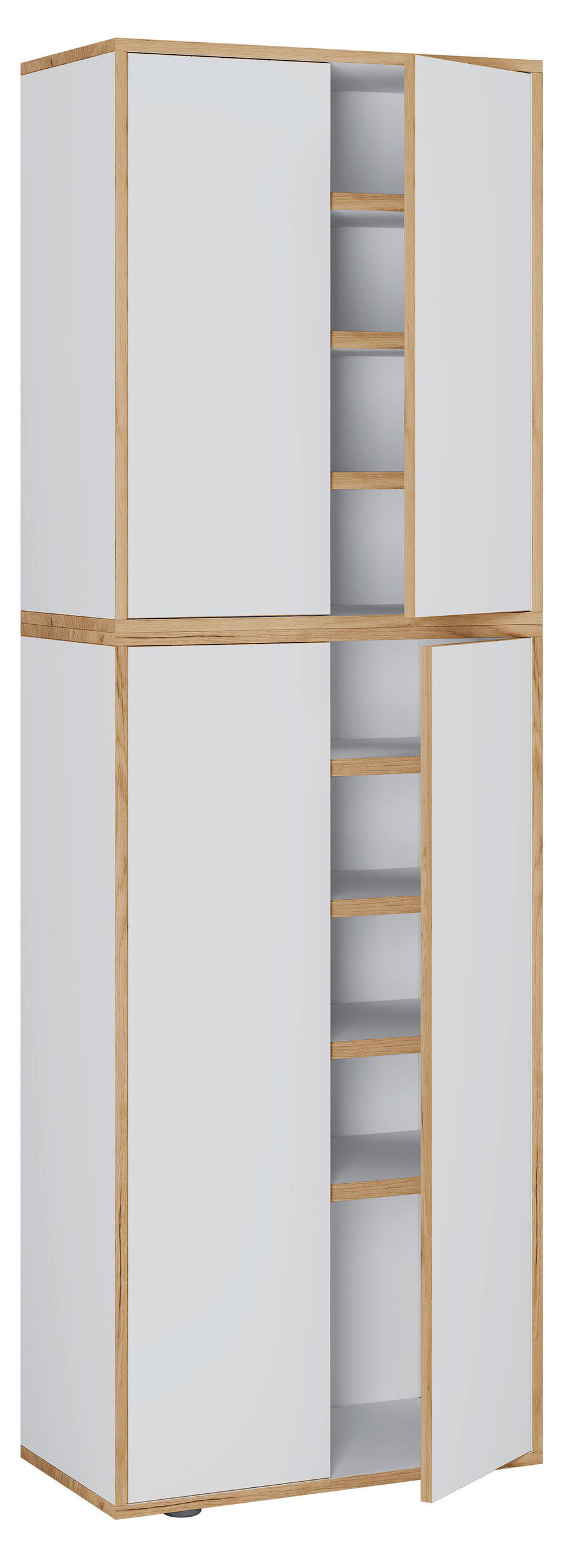 SKOSKÅP  i 60/183/33 cm  - vit/honungsek, Design, trämaterial/plast (60/183/33cm) - MID.YOU