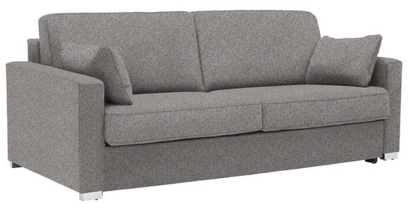 SCHLAFSOFA  in Webstoff Blau, Braun  - Chromfarben/Blau, KONVENTIONELL, Textil/Metall (208/86/97cm) - Novel