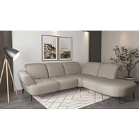ECKSOFA in Flachgewebe Taupe  302/270 cm  - Taupe/Schwarz, MODERN, Textil/Metall (302/270cm) - Sit & More