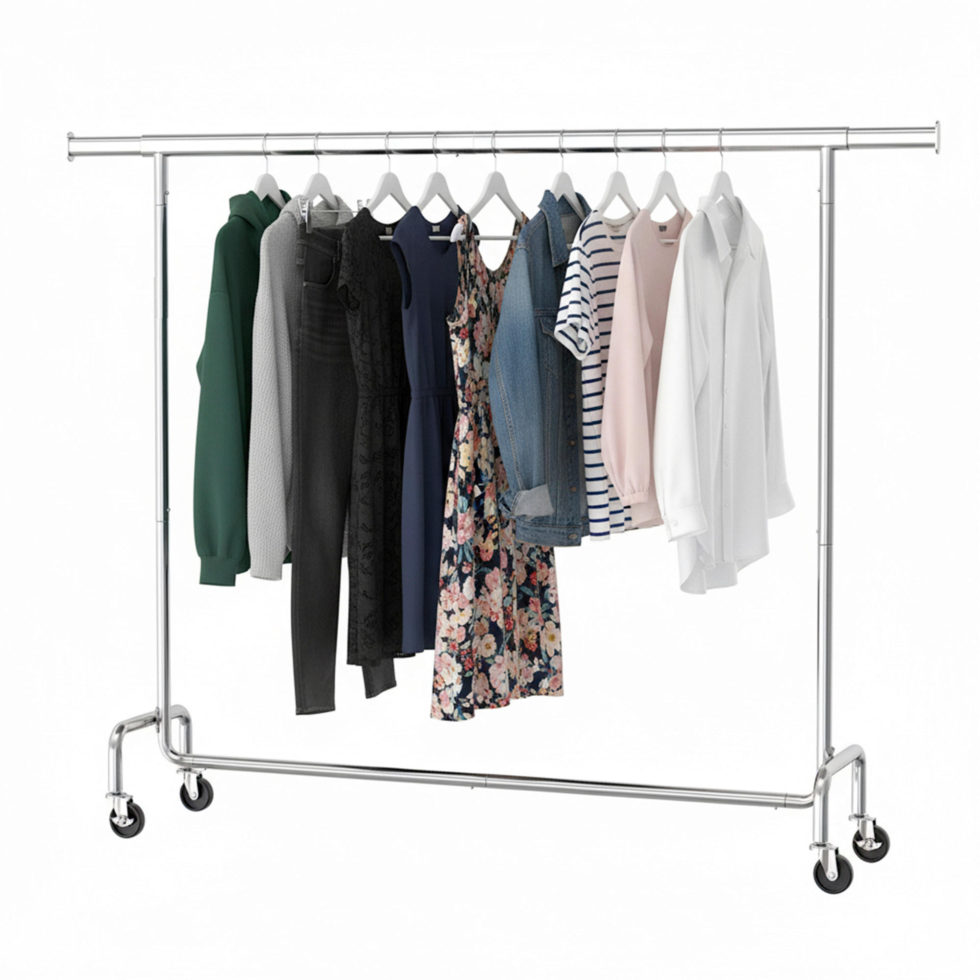 KLEIDERSTÄNDER in Chromfarben 160-200/162,9/45 cm   - Chromfarben, Trend, Kunststoff/Metall (160-200/162,9/45cm) - Boxxx