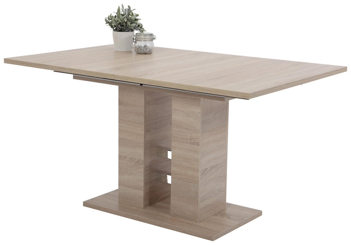 ESSTISCH Sonoma Eiche rechteckig  ausziehbar  - Eichefarben/Sonoma Eiche, MODERN, Holzwerkstoff (140-220/90/76cm) - Carryhome